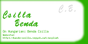 csilla benda business card